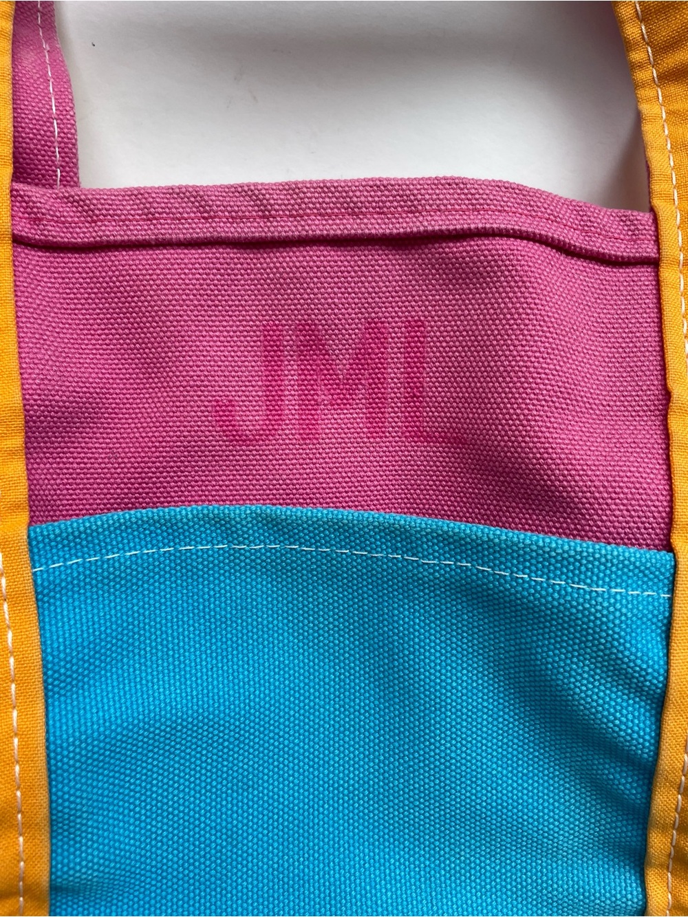 Vintage 90s Y2K L.L. Bean Medium Boat & Tote, Colorblock Pink Purple Orange Teal - Picture 3 of 10